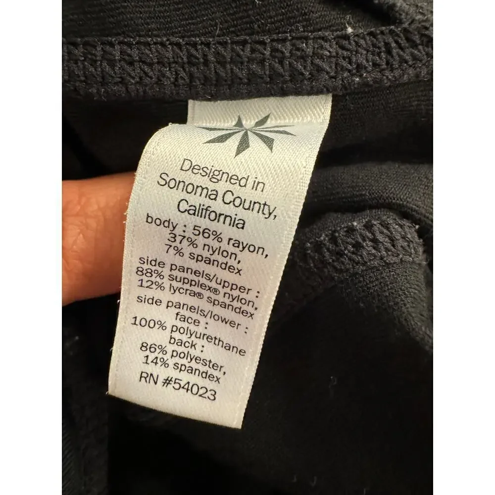 Athleta Ponte Luxe Leggings Pant Faux Leather Moto Zip Ankle Black Size XS